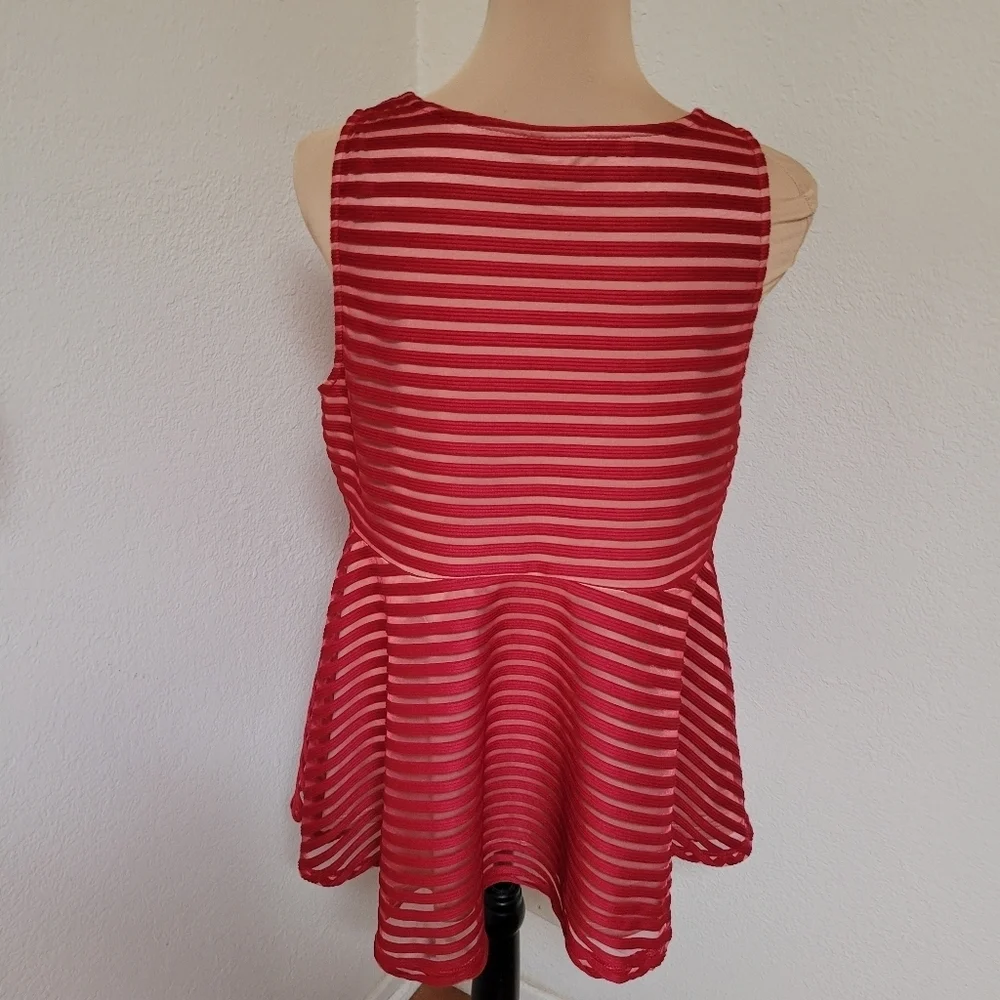 Torrid Knit Shadow Striped Peplum Top - Picture 6 of 6